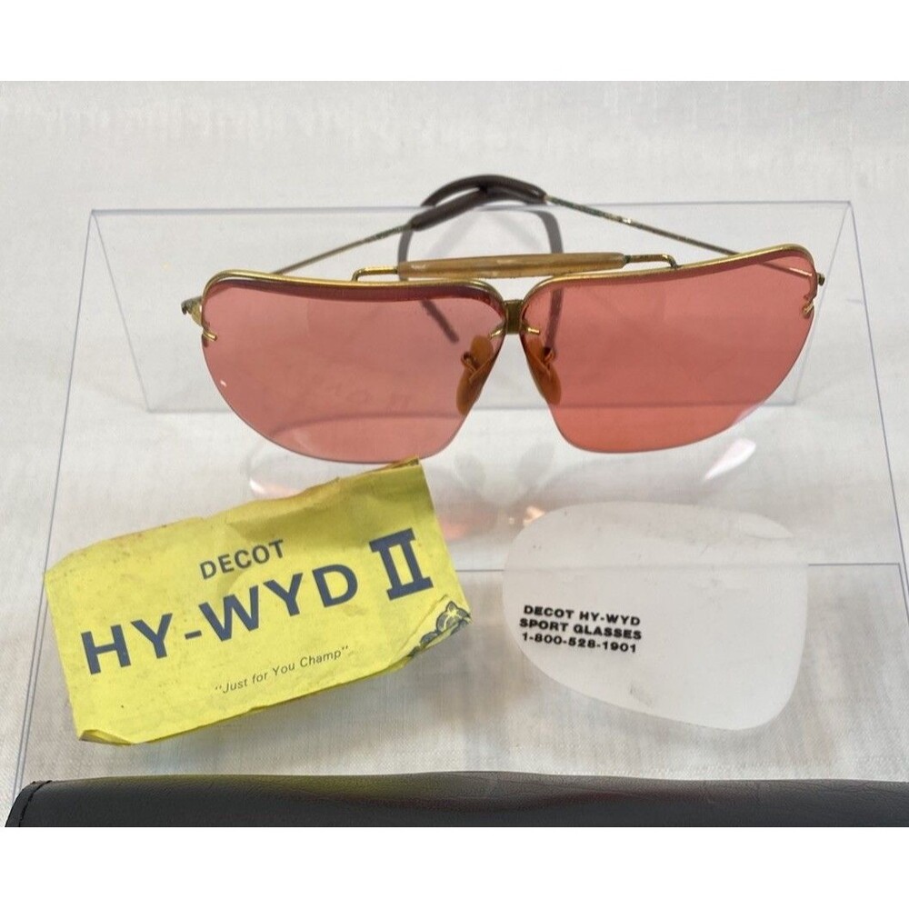 Vintage Decot Hy-Wyd II Sport Shooting Safety Glasses Original Frame Pink Lenses